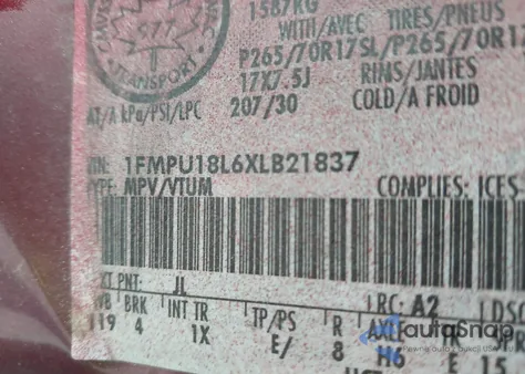 1999 Ford Expedition Eddie Bauer/Xlt z USA, uszkodzony, nr VIN 1FMPU18L6XLB21837